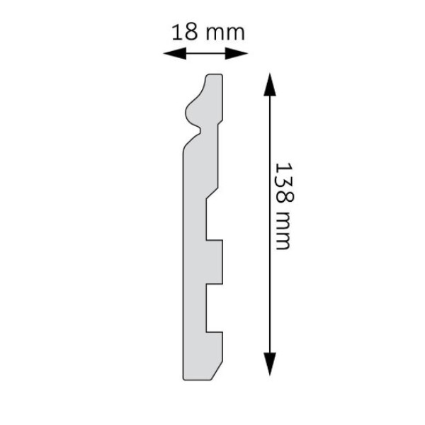 Rodapié LPC-24 – HDPS (Polímero de alta densidad)