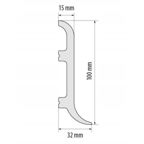 Rodapié LPC-40 – HDPS (Polímero de alta densidad)